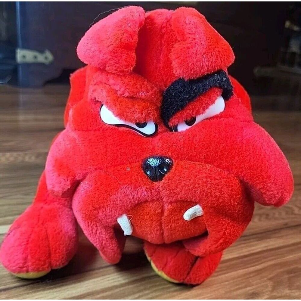 90s Vintage Liberty Toy CO. Red Bulldog Plush Animal Plastic Eyes Nose 1997